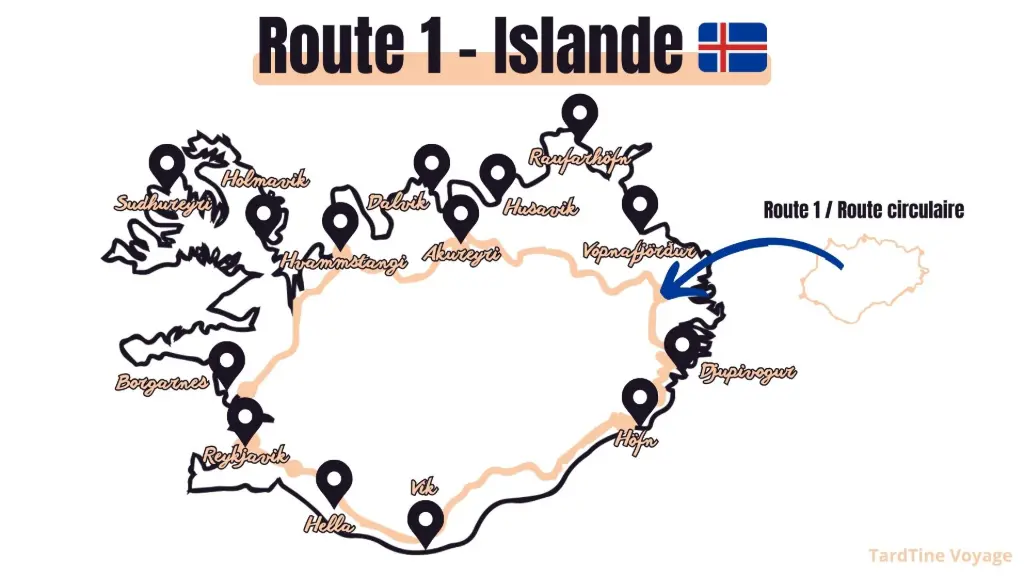 route 1 islande carte